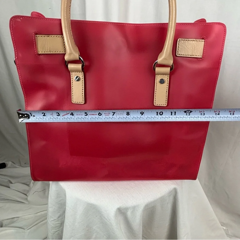 Michael Kors Candy Red PVC Tote Handbag 13” x‎ 12” - 10” Shoulder Strap